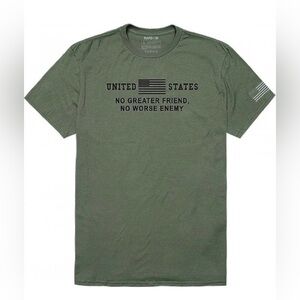 Mens Large Tactical Graphic Rapid Dominance Shirt United States Military Green L